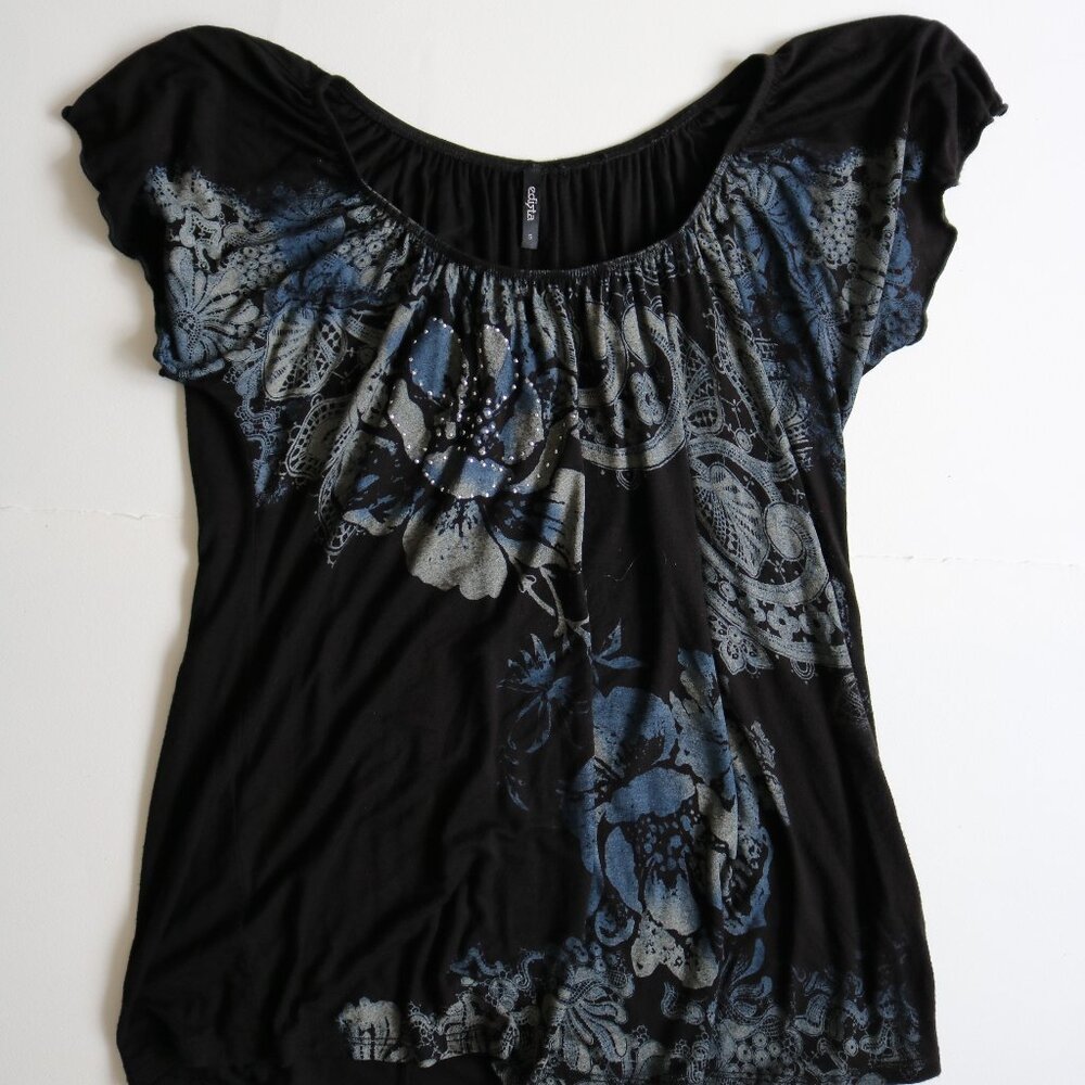 Y2K Style Gemstone Shirt
